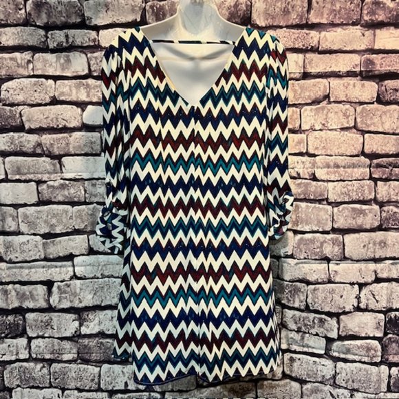 Speechless Multicolored Long Sleeve DressTunic Size M - Picture 5 of 9